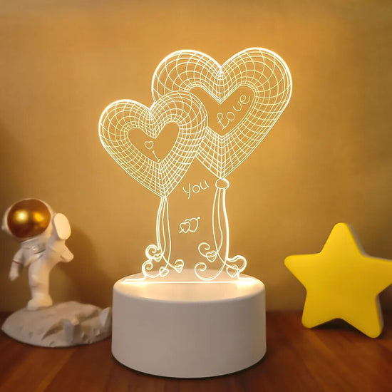Lampe de chevet 3D Love - lampechevetdesign.com