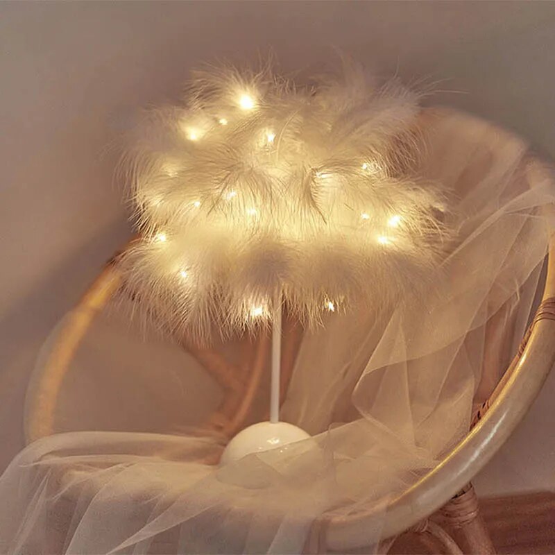 Lampe de chevet LED Plume - lampechevetdesign.com