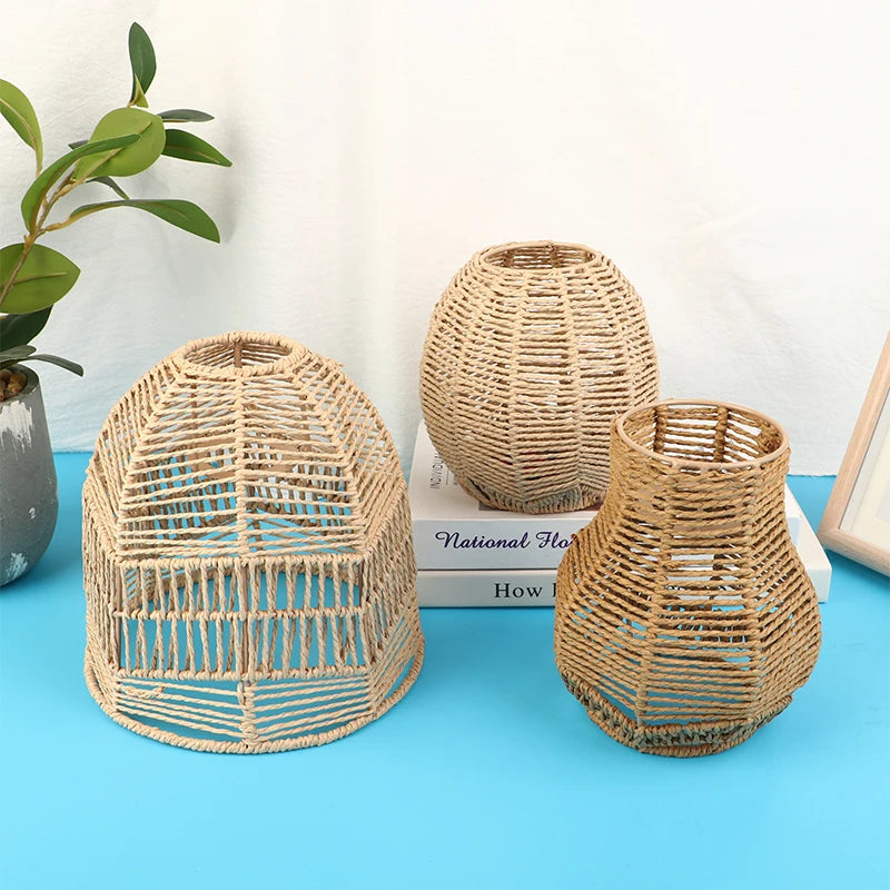 Rattan Lampshade for Hanging Bedside Lamp