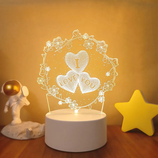 Lampe de chevet 3D Love - lampechevetdesign.com