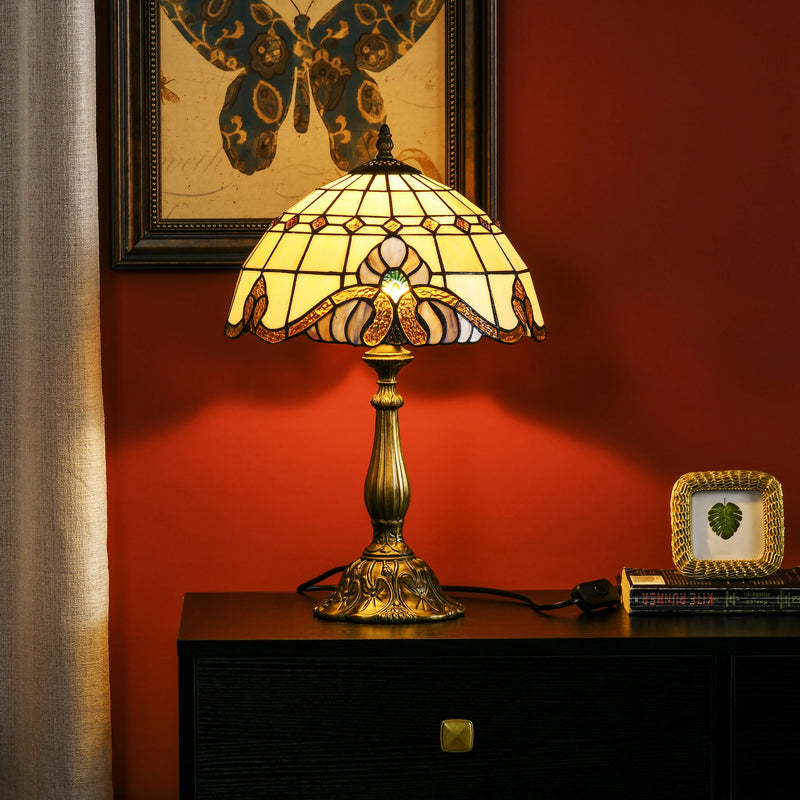 Lampe de Chevet Baroque Verre Coloré Fait Main - lampechevetdesign.com