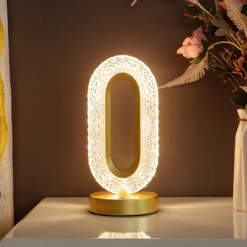 Lampe de chevet Ovale Tactile en Cristal - lampechevetdesign.com