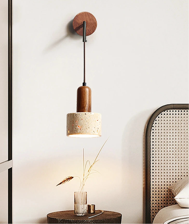Lampe de chevet Murale Ajustable en Marbre Travertin - lampechevetdesign.com