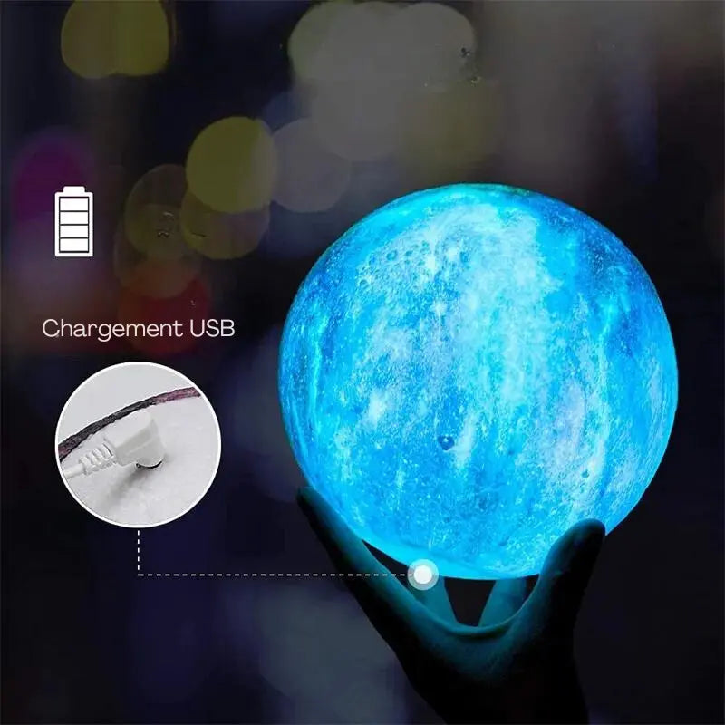 Lampe de Chevet Moderne Lune Tactile Rechargeable - lampechevetdesign.com