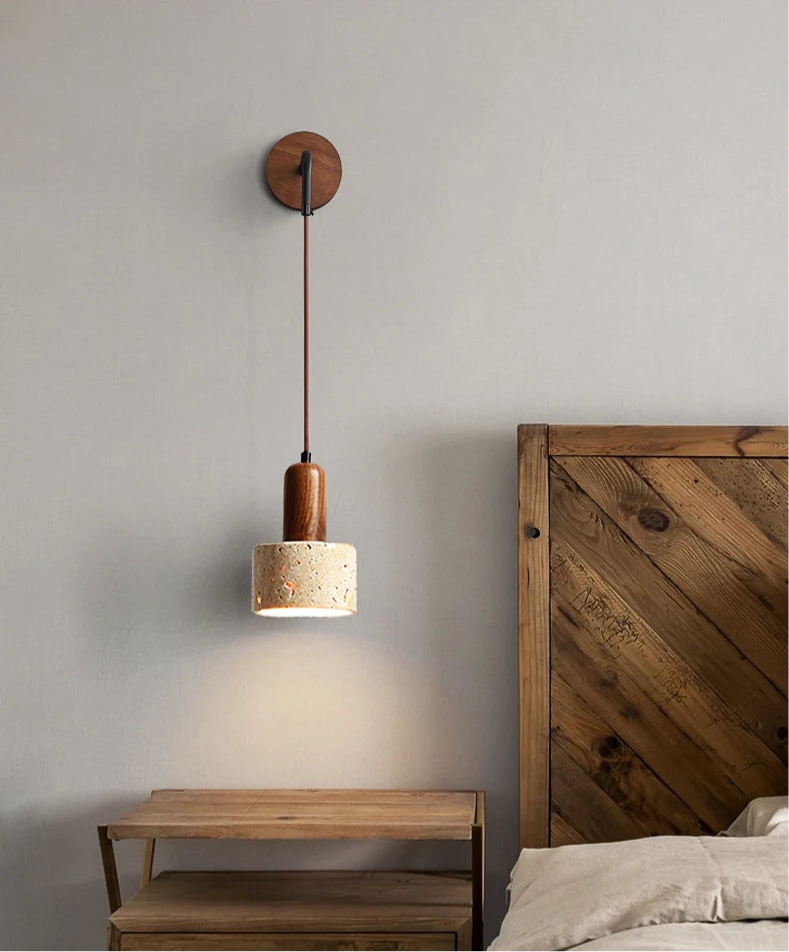 Lampe de chevet Murale Ajustable en Marbre Travertin - lampechevetdesign.com