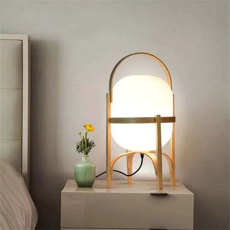 Lampe de chevet en Bois Japonaise - lampechevetdesign.com