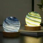 Lampe de chevet 3D en Verre Planète - lampechevetdesign.com