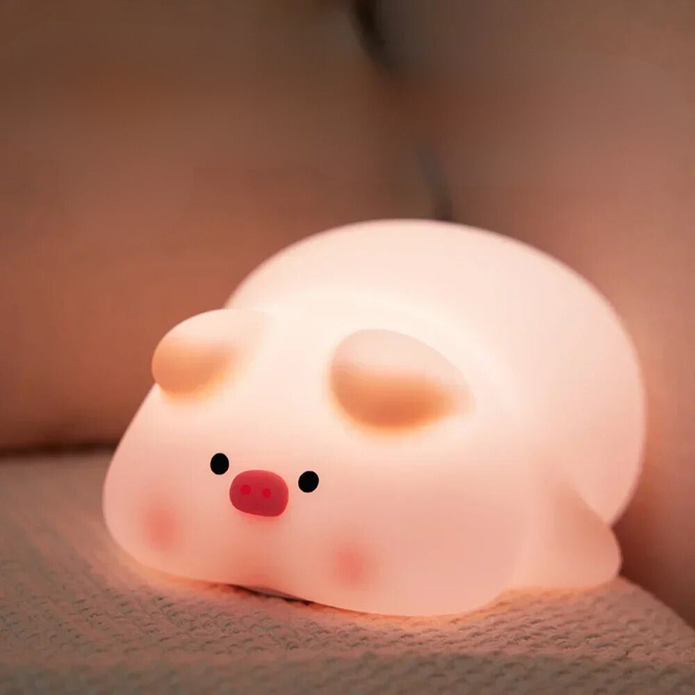 Lampe de Chevet Cochon en Silicone pour Enfant - lampechevetdesign.com