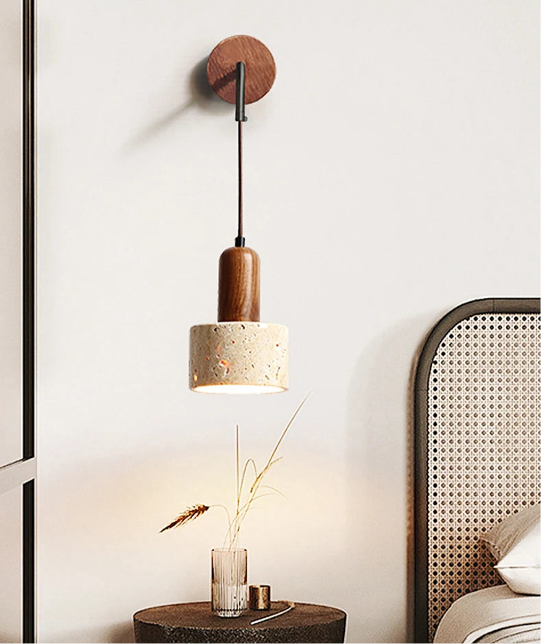 Lampe de chevet Murale Ajustable en Marbre Travertin - lampechevetdesign.com