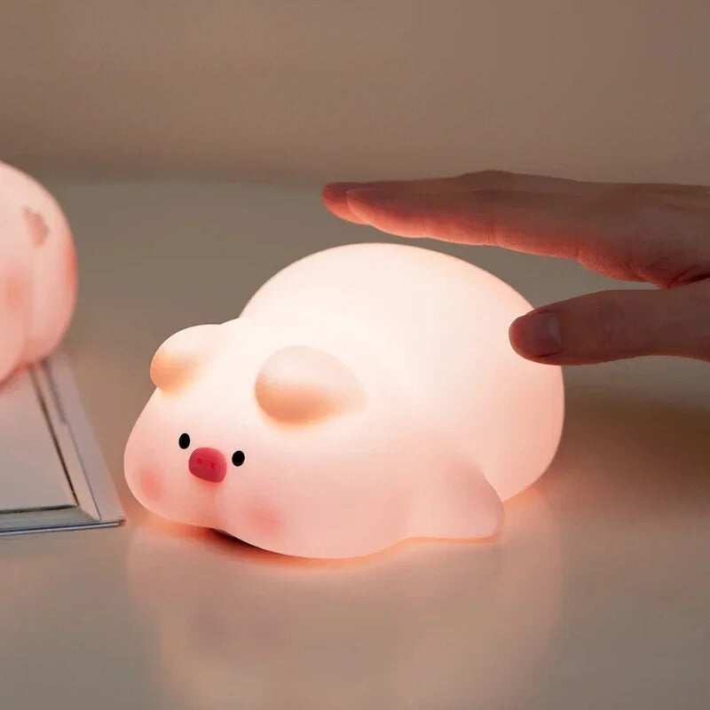 Lampe de Chevet Cochon en Silicone pour Enfant - lampechevetdesign.com