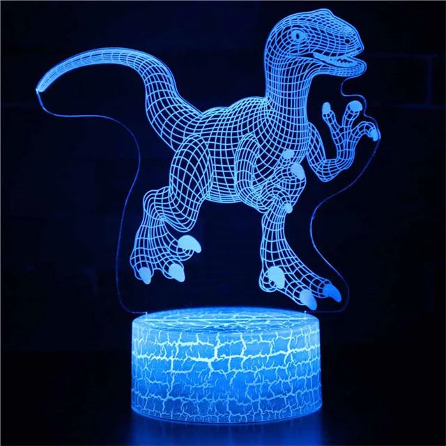 Lampe de chevet USB 3D Dinosaures - lampechevetdesign.com