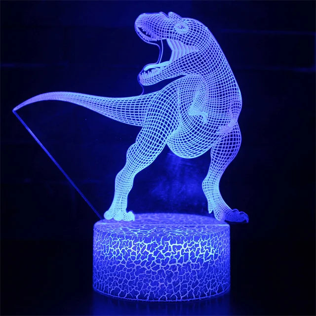 Lampe de chevet USB 3D Dinosaures - lampechevetdesign.com