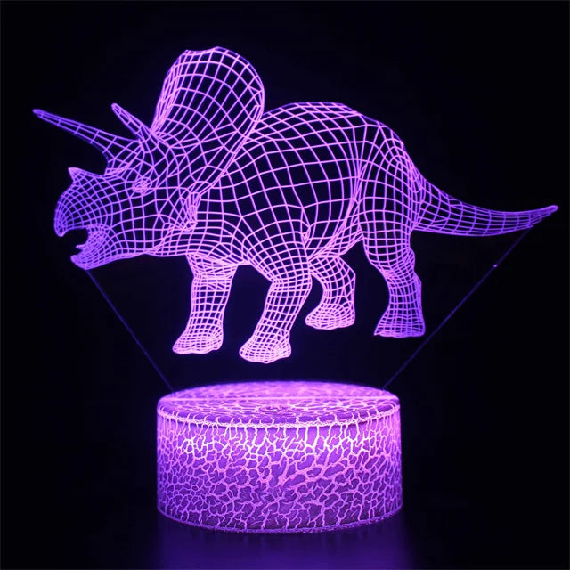 Lampe de chevet USB 3D Dinosaures - lampechevetdesign.com