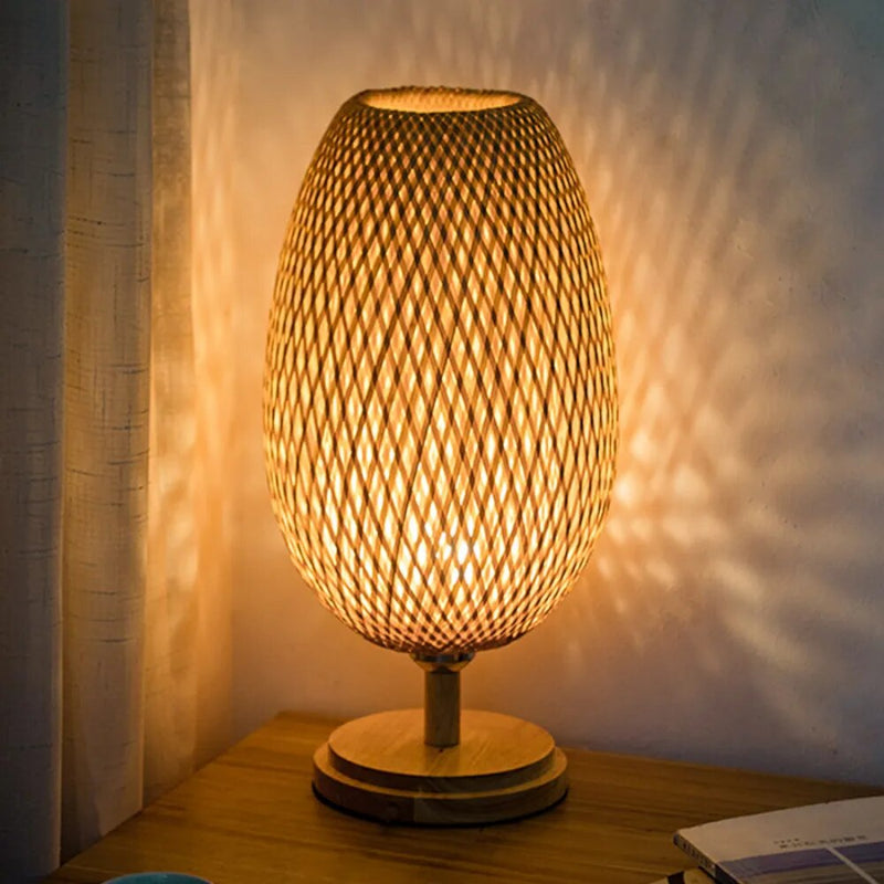 Lampe de chevet Industrielle en Bambou - lampechevetdesign.com