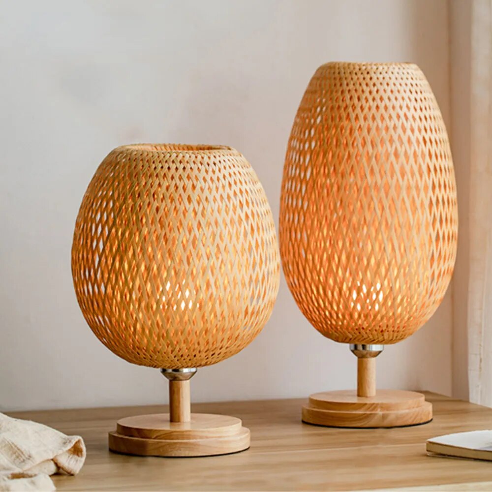 Lampe de chevet Industrielle en Bambou - lampechevetdesign.com