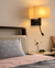Lampe de chevet Murale Moderne avec Abat-Jour en Tissu et Liseuse LED
