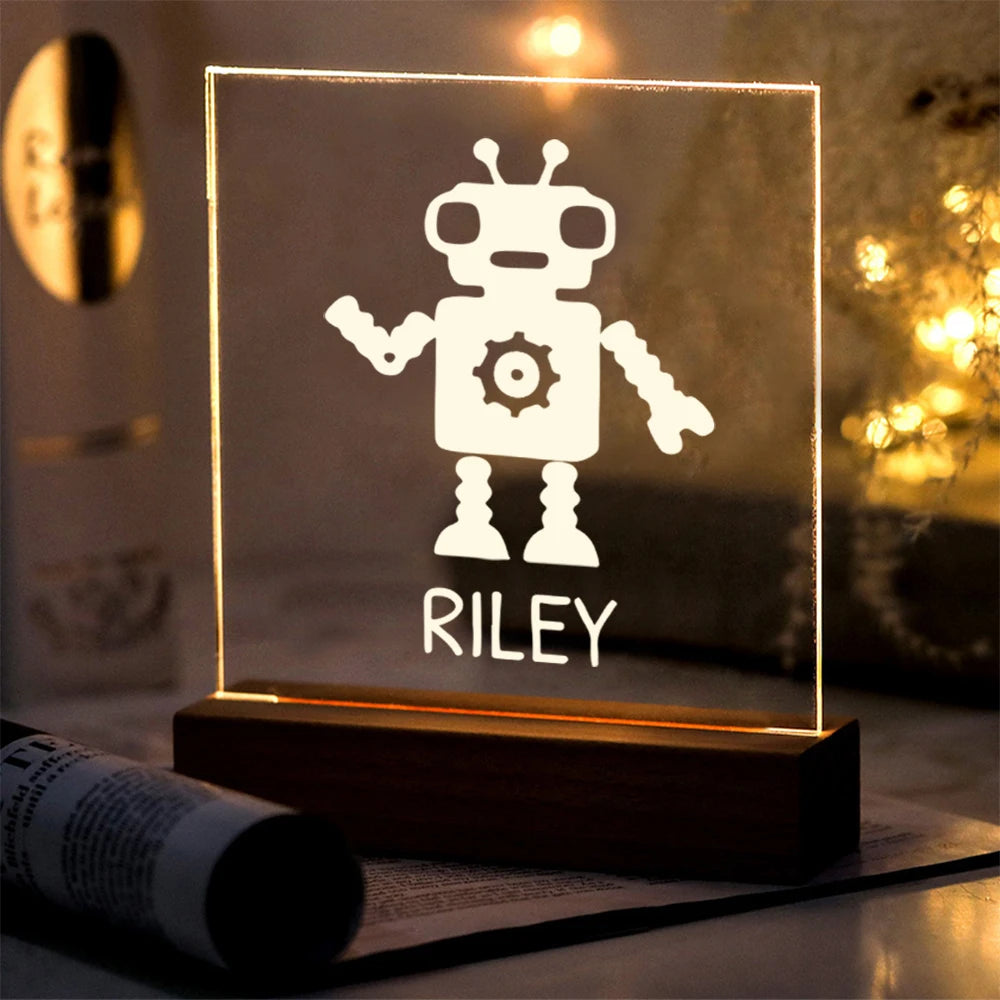 Lampe de Chevet Personnalisée Robot LED - lampechevetdesign.com