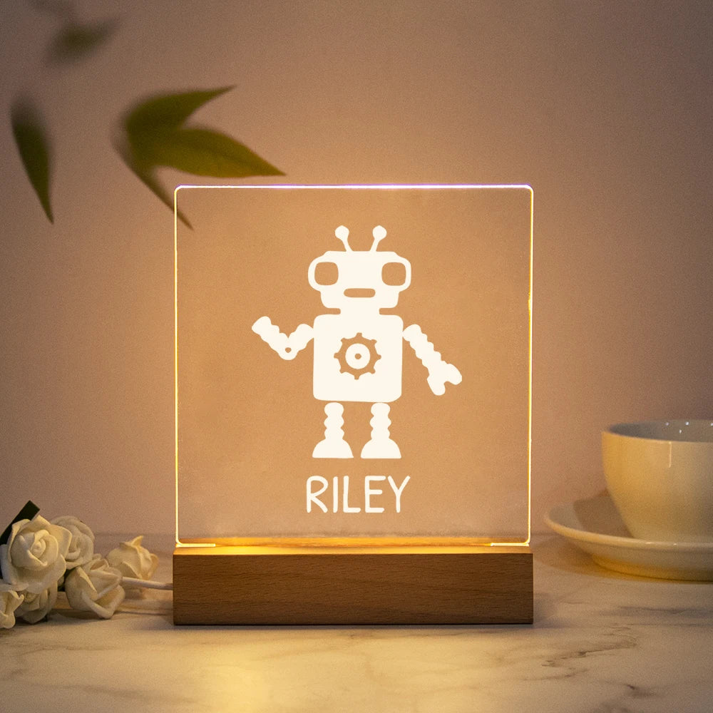 Lampe de Chevet Personnalisée Robot LED - lampechevetdesign.com