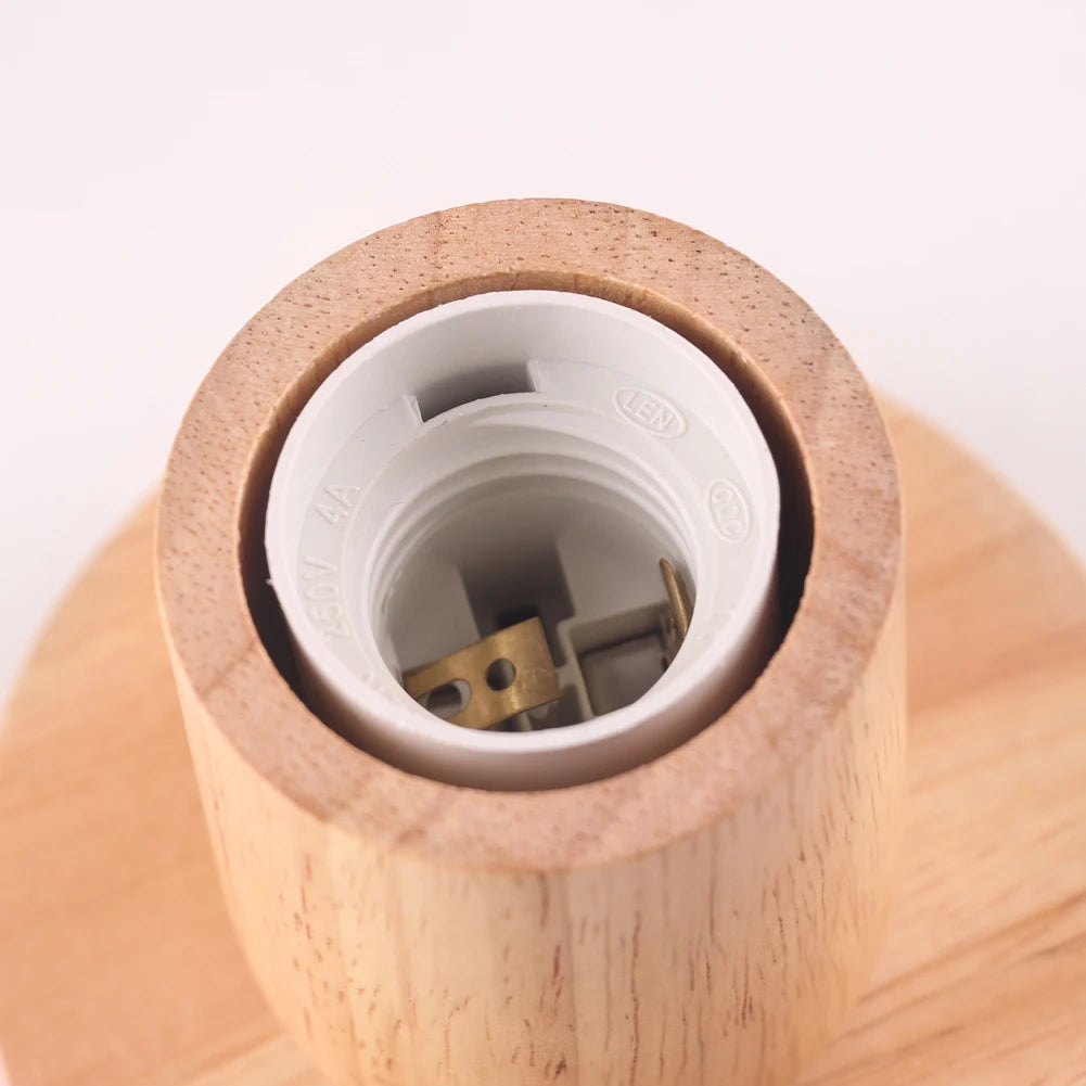Socle Lampe Bois Vintage E27 avec Interrupteur - lampechevetdesign.com