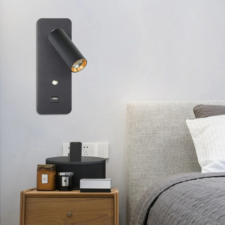 Lampe de chevet Murale LED avec Chargeur à Induction - lampechevetdesign.com