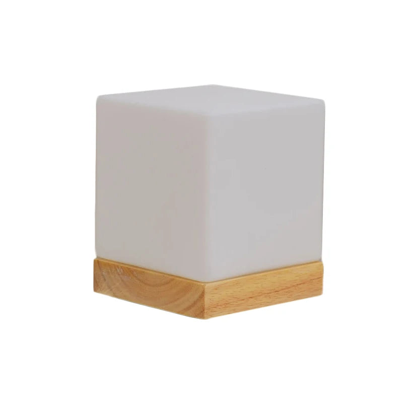 Lampe de Chevet Moderne en Verre et Bois Massif - lampechevetdesign.com