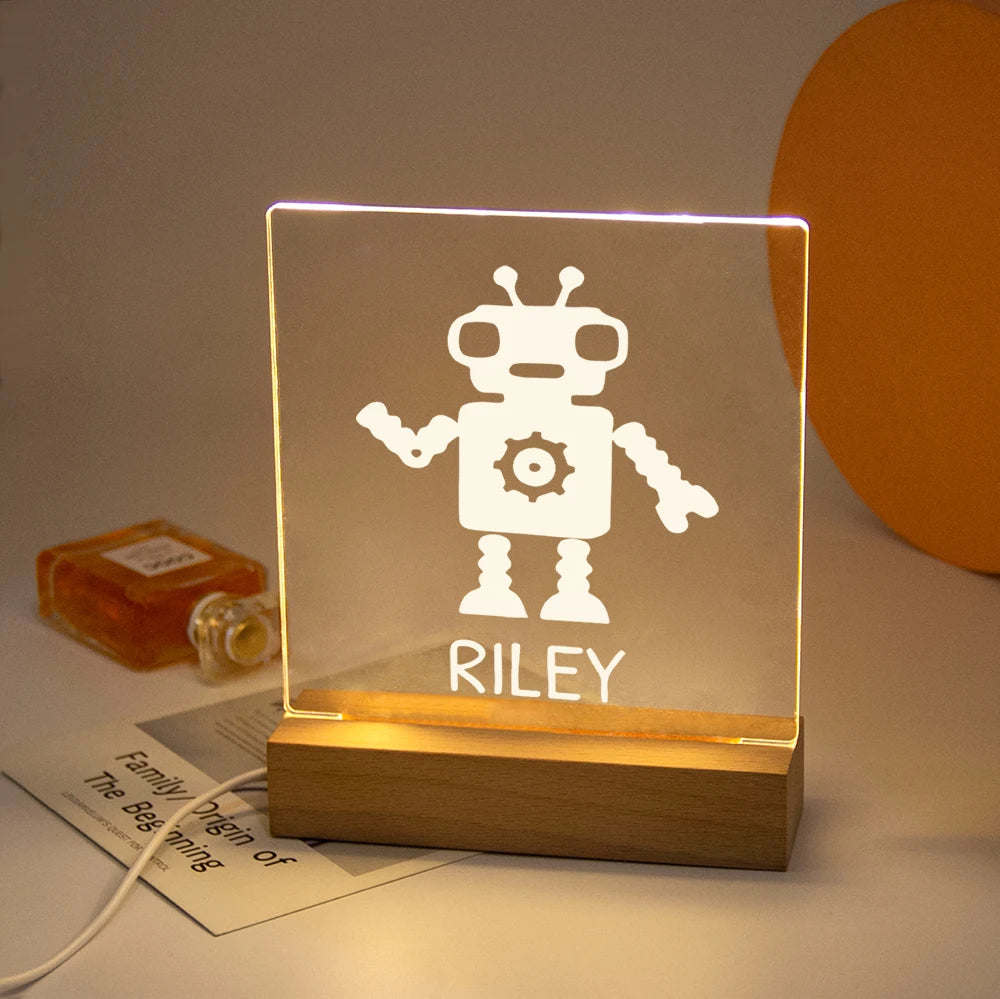 Lampe de Chevet Personnalisée Robot LED - lampechevetdesign.com