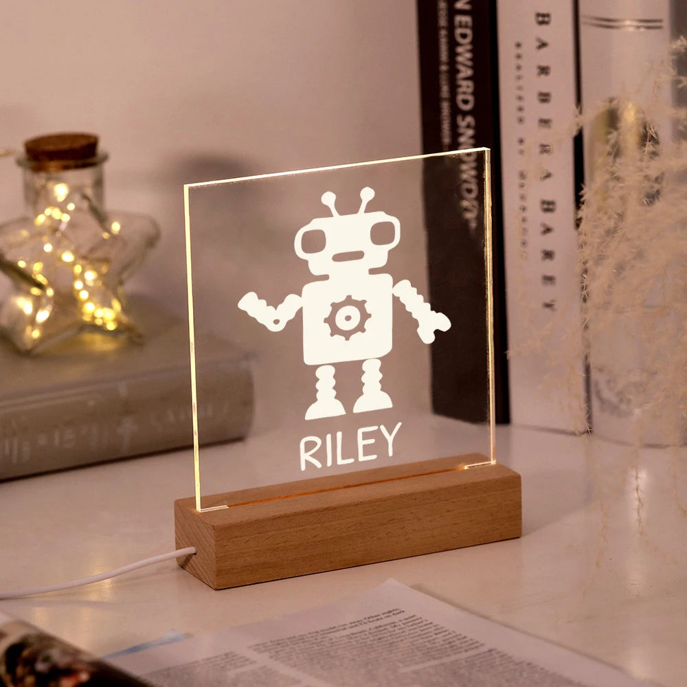 Lampe de Chevet Personnalisée Robot LED - lampechevetdesign.com