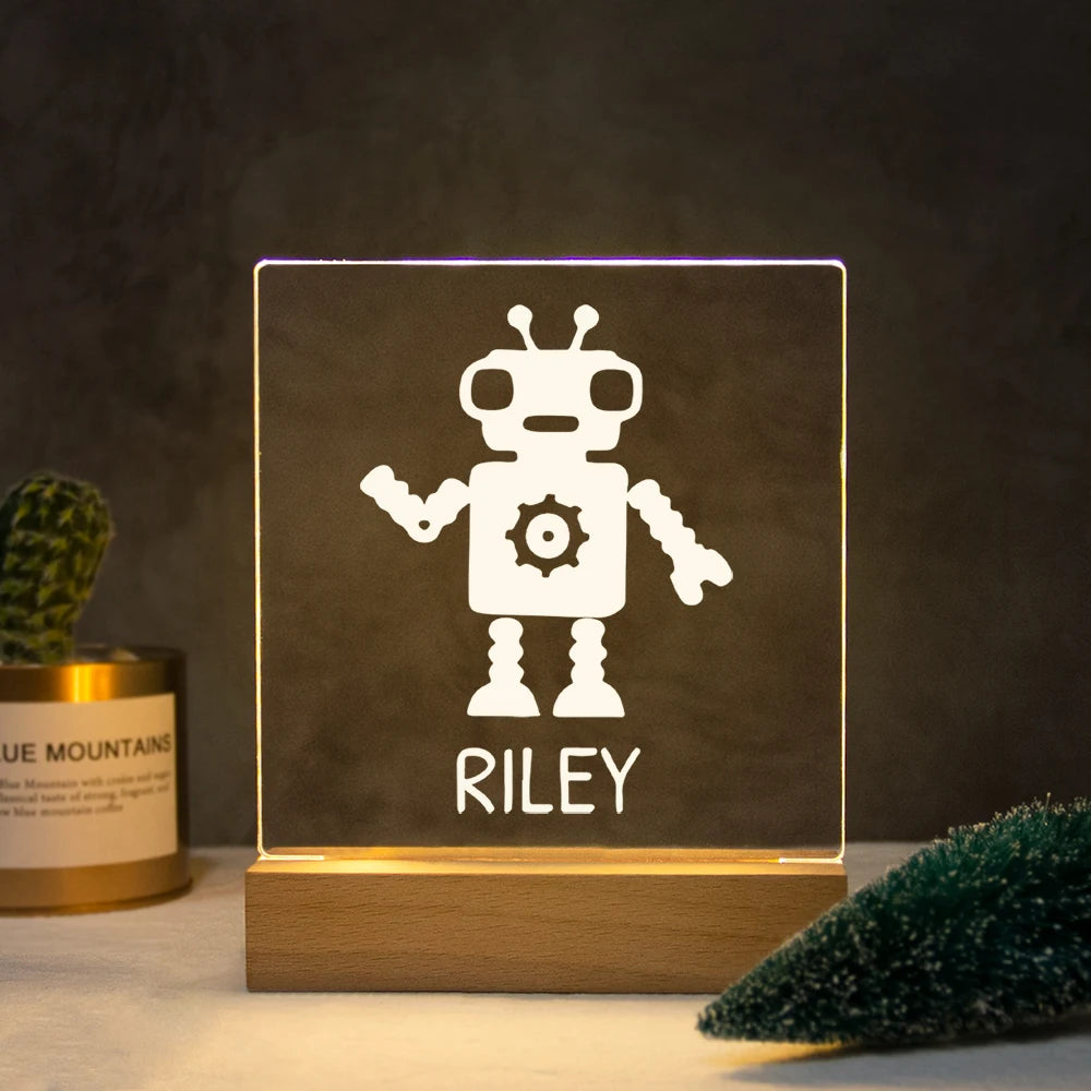 Lampe de Chevet Personnalisée Robot LED - lampechevetdesign.com