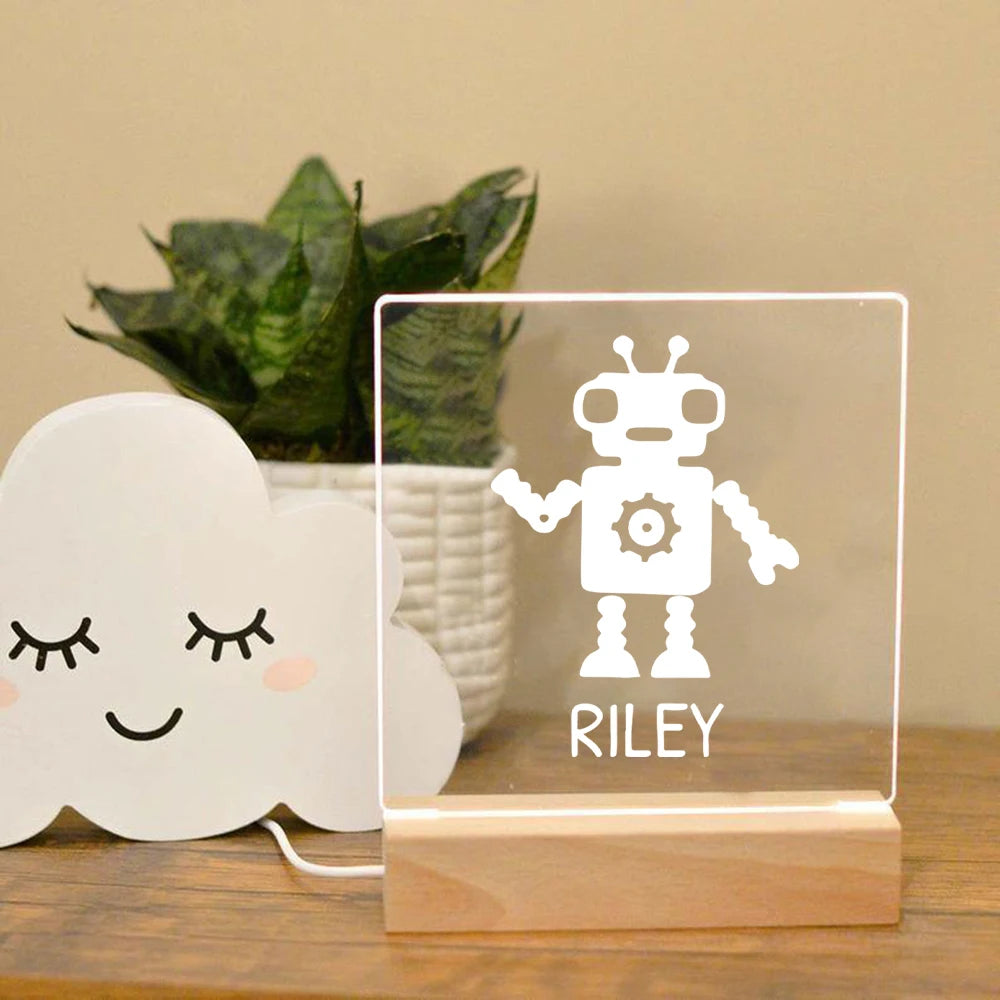 Lampe de Chevet Personnalisée Robot LED - lampechevetdesign.com
