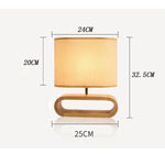 Lampe de chevet en Bois Nordique avec Abat-jour en Tissu - lampechevetdesign.com