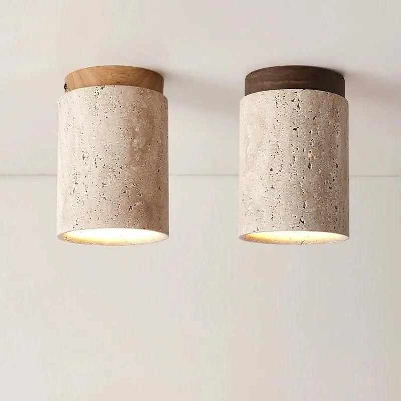 Lampe de Chevet Plafond LED en Pierre Japonaise