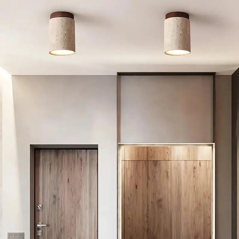 Lampe de Chevet Plafond LED en Pierre Japonaise - lampechevetdesign.com