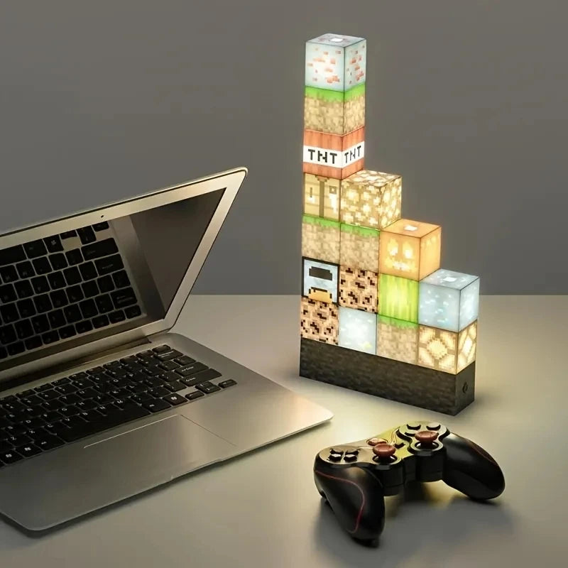 Lampe de chevet Bloc Lumineux Minecraft - lampechevetdesign.com