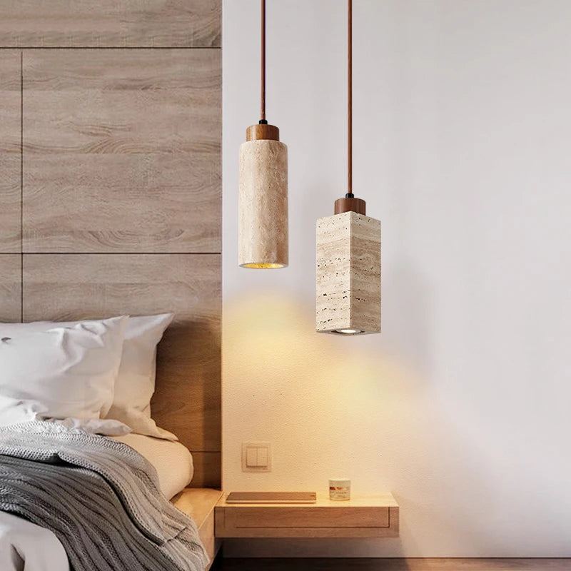 Lampe de Chevet en Marbre Travertin Nordique - lampechevetdesign.com