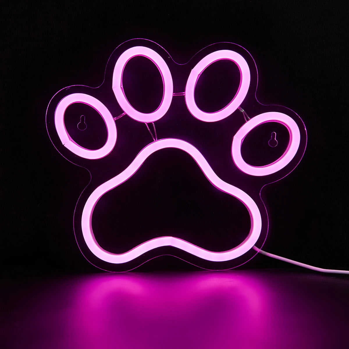 Lampe de Chevet Néon LED en Forme de Patte de Chien - lampechevetdesign.com