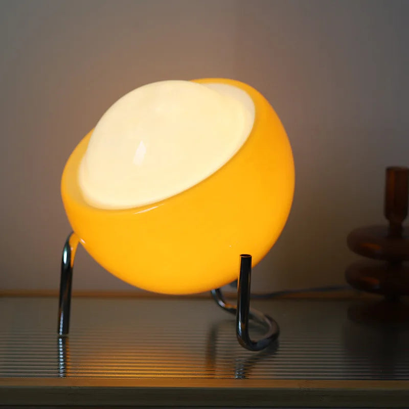 Lampe de Chevet Médiévale en Verre Orange - lampechevetdesign.com