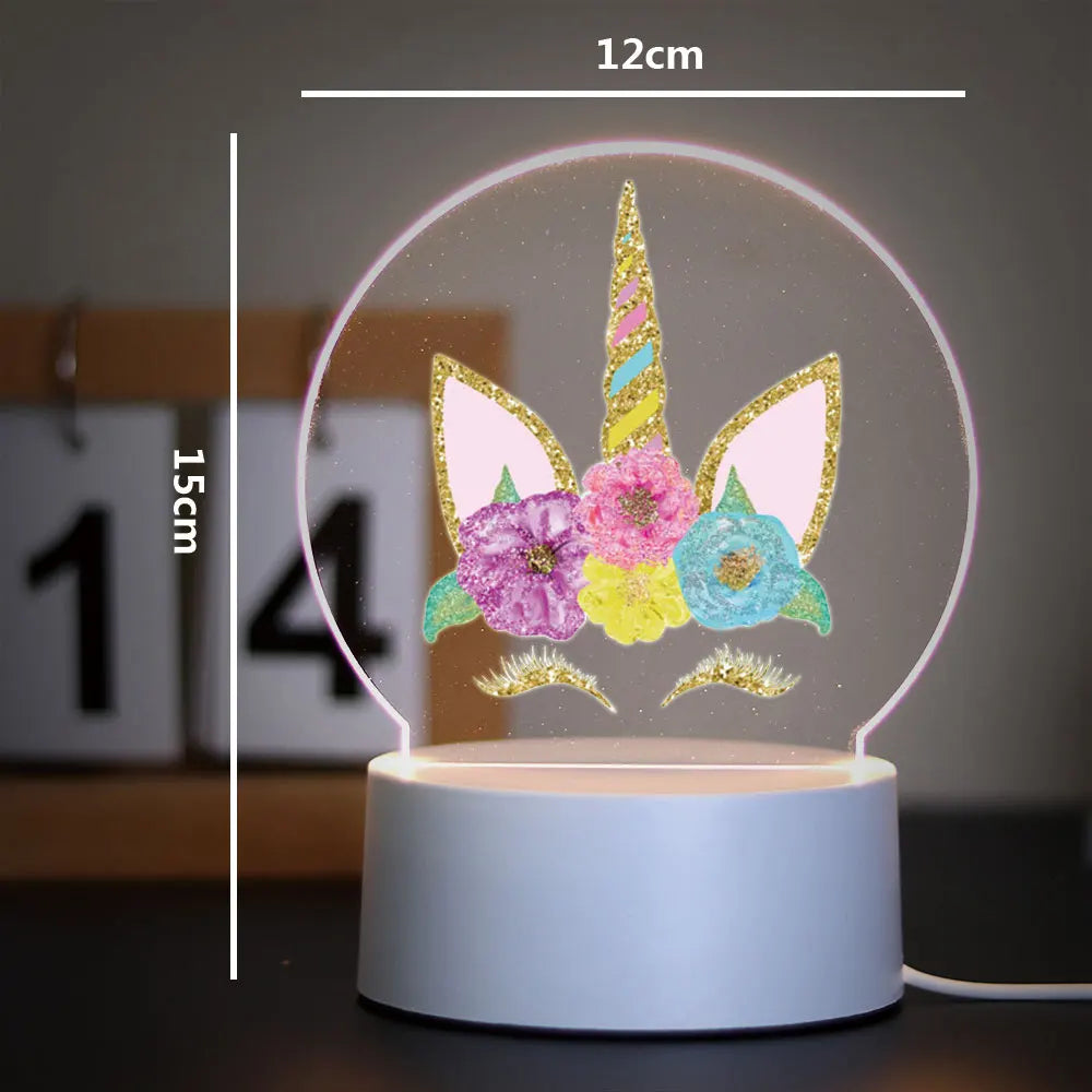 Lampe de Chevet Licorne LED 3D pour Enfant - lampechevetdesign.com