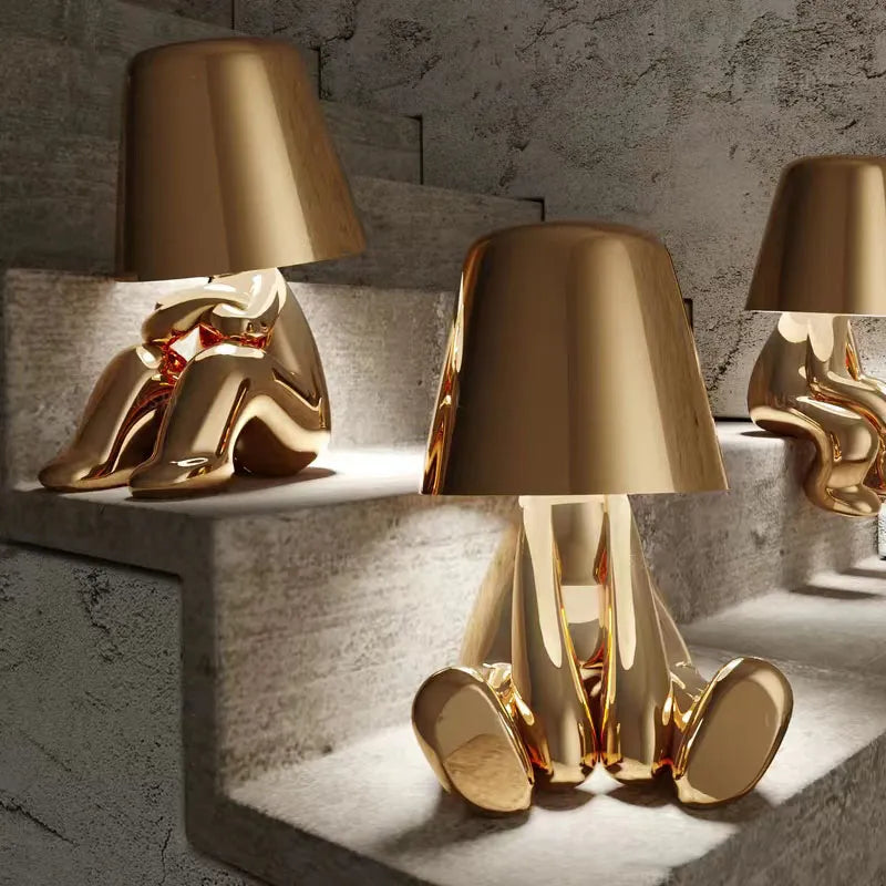 Lampe de chevet Tactile Rechargeable Or & Argent - lampechevetdesign.com
