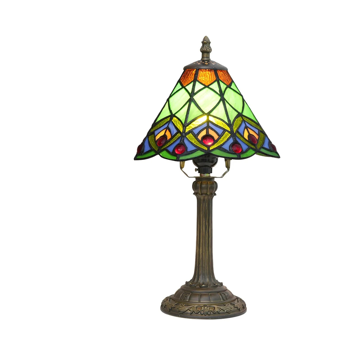 Lampe de chevet Tiffany en Verre Vitrail avec Motif - lampechevetdesign.com