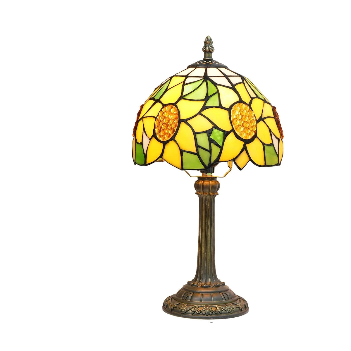Lampe de chevet Tiffany en Verre Vitrail avec Motif - lampechevetdesign.com