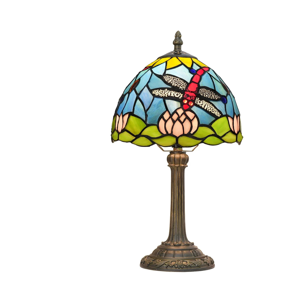 Lampe de chevet Tiffany en Verre Vitrail avec Motif - lampechevetdesign.com