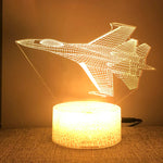 Lampe de chevet 3D LED Avion Bateau Fusée - lampechevetdesign.com