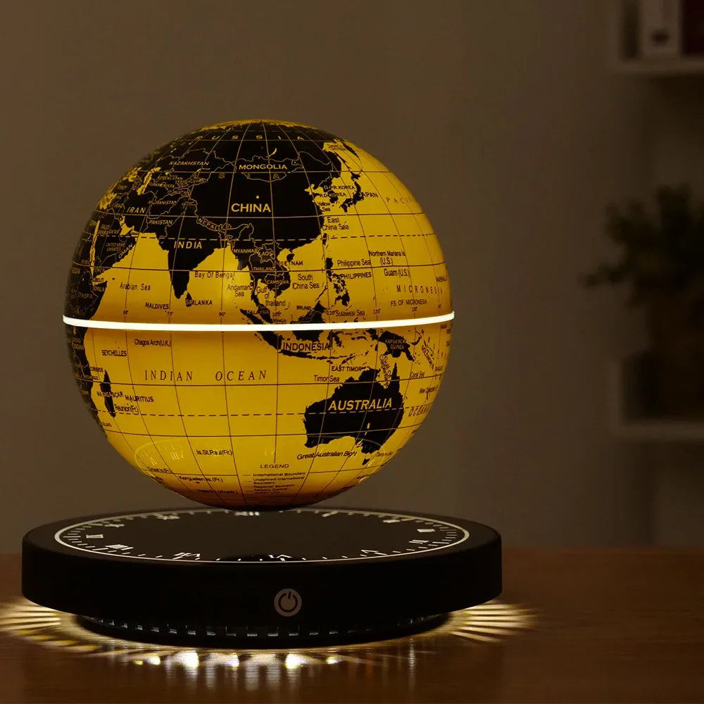 Lampe de chevet Globe en Lévitation Magnétique en Verre Rotation 360° - lampechevetdesign.com