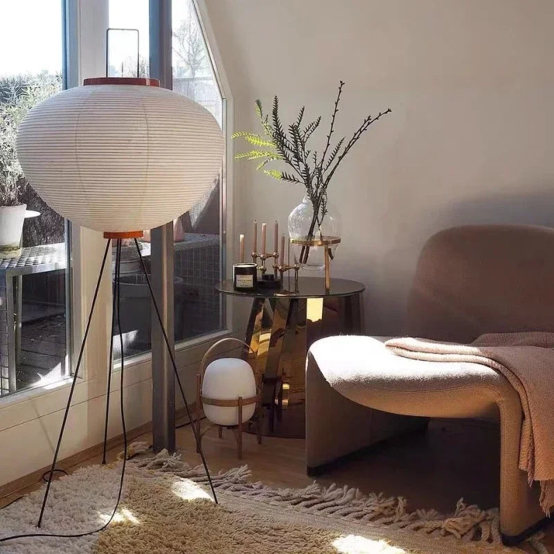 Lampe de Chevet Japonaise en Papier de Riz Akari - lampechevetdesign.com
