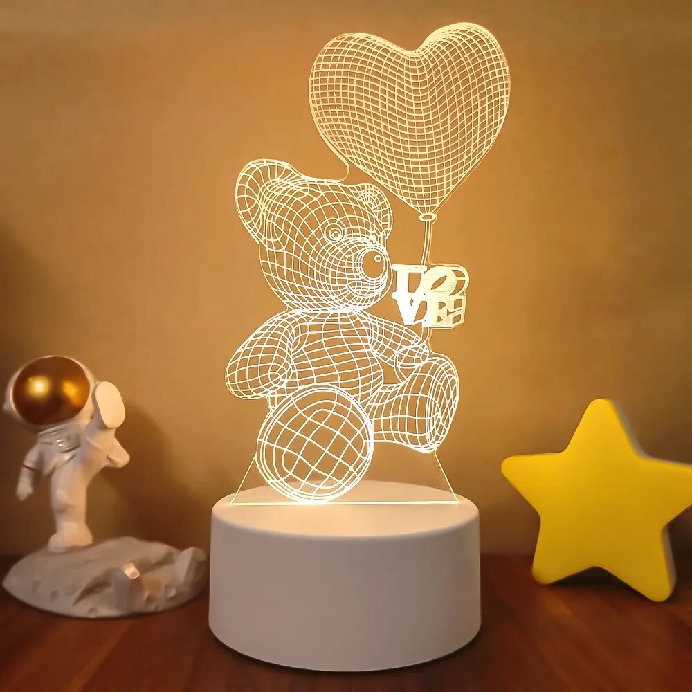 Lampe de chevet 3D Love - lampechevetdesign.com
