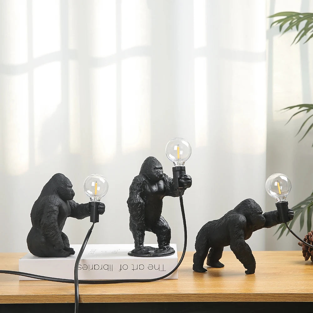 Lampe de Chevet Gorille en Résine - lampechevetdesign.com