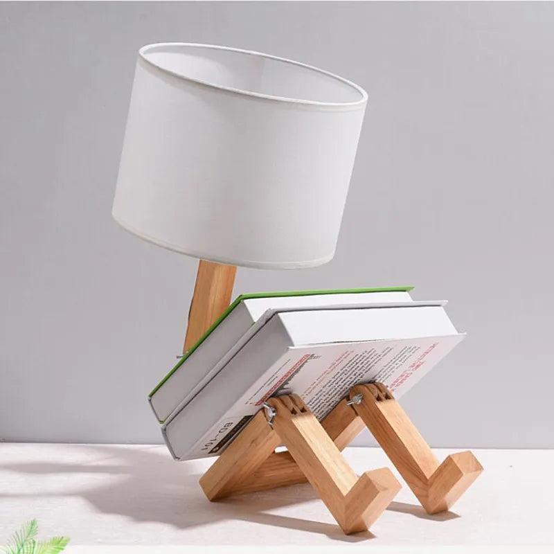 Lampe de chevet en Bois Flexible Robot - lampechevetdesign.com