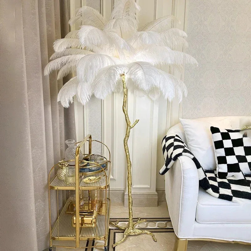 Lampe de Chevet à Plume sur Pied - lampechevetdesign.com