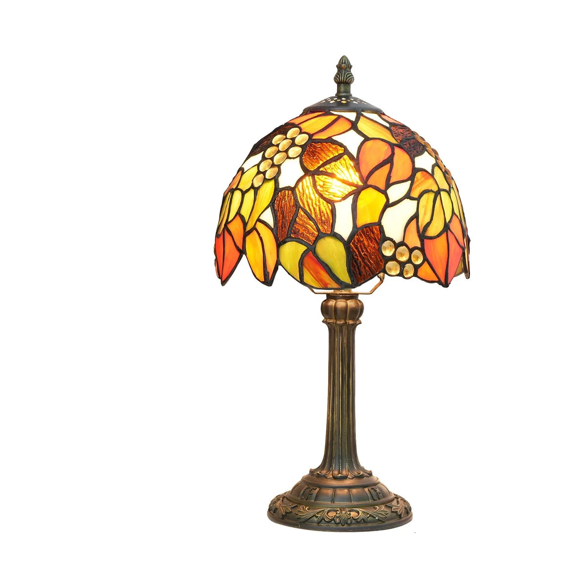 Lampe de chevet Tiffany en Verre Vitrail avec Motif - lampechevetdesign.com