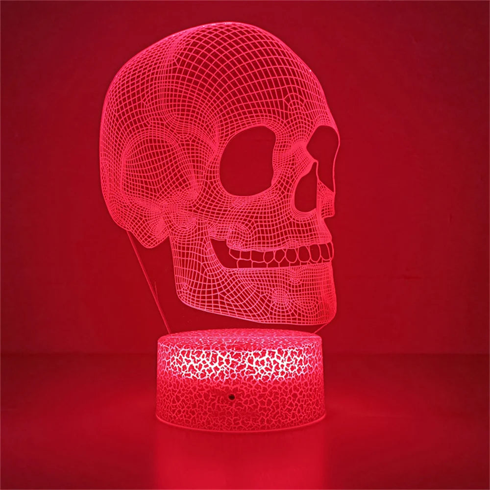 Lampe de Chevet Squelette Illusion 3D - lampechevetdesign.com